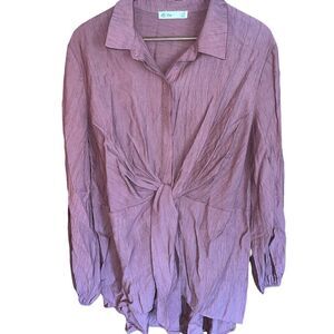 La Ven mauve long sleeved peasant blouse size medium